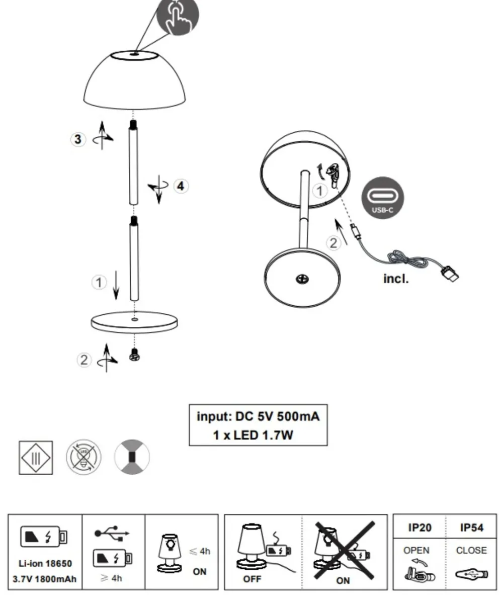 Lampade Da Tavolino Esterno-Selezionato da Mazzolaluce Lampada da tavolino senza fili per esterni design grigia