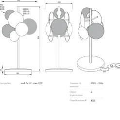 Lampade Da Tavolo-Selezionato da Mazzolaluce Lampada da tavolo antracite design moderno sfere vetro ambra