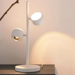 Lampade Da Tavolo-Selezionato da Mazzolaluce Lampada da tavolo bianca moderna 2 sfere orientabili led 2700k-6500k