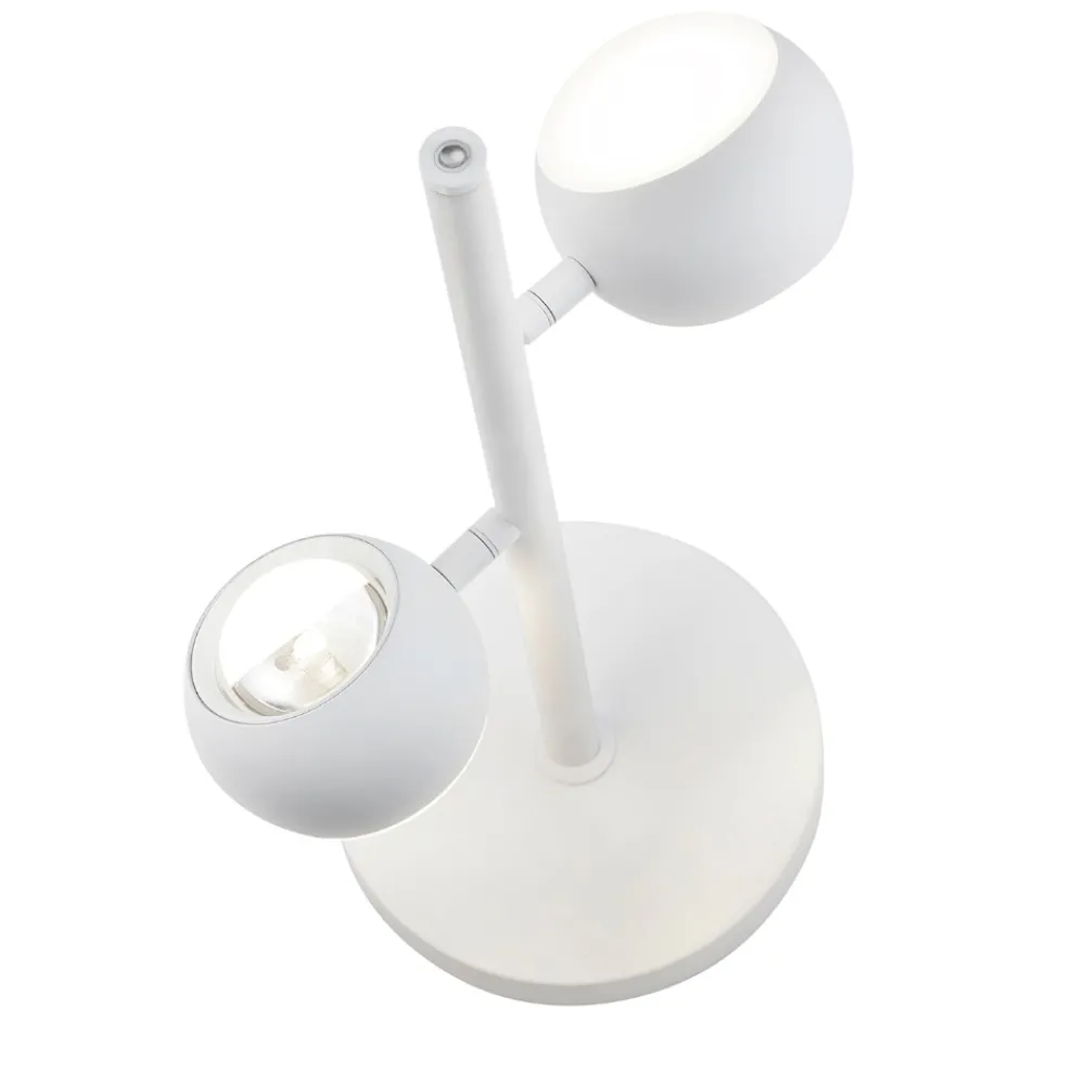 Lampade Da Tavolo-Selezionato da Mazzolaluce Lampada da tavolo bianca moderna 2 sfere orientabili led 2700k-6500k