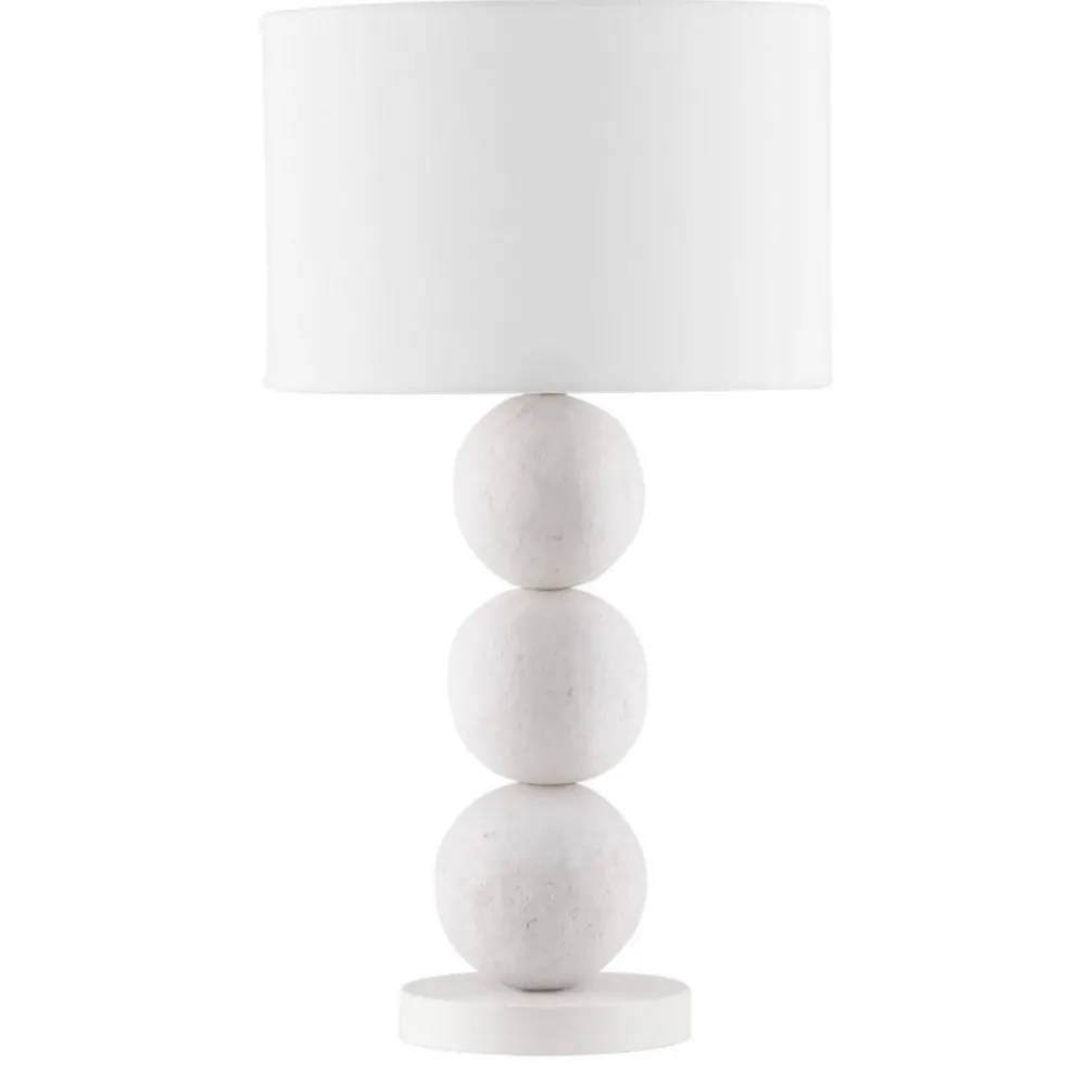 Lampade Da Tavolo-Selezionato da Mazzolaluce Lampada da tavolo bianca per soggiorno ceramica paralume