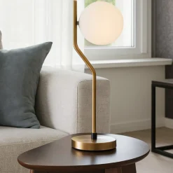 Lampade Da Tavolo-Selezionato da Mazzolaluce Lampada da tavolo boccia vetro oro stile contemporaneo
