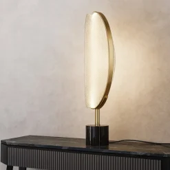 Lampade Da Tavolo-Maytoni Lampada da tavolo breeze struttura oro ottone led 15w 3000k