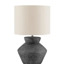 Lampade Da Tavolo-Selezionato da Mazzolaluce Lampada da tavolo ceramica antracite design paralume sabbia