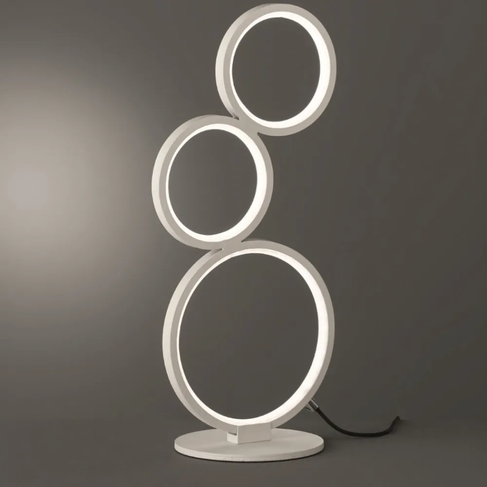 Lampade Da Tavolo-Selezionato da Mazzolaluce Lampada da tavolo cerchi moderna led 17w 3000k bianca dimmerabile
