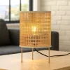 Lampade Da Tavolo-Selezionato da Mazzolaluce Lampada da tavolo cilindrica in rattan intrecciato