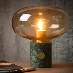 Lampade Da Tavolo-Selezionato da Mazzolaluce Lampada da tavolo design base di marmo verde sfere di vetro