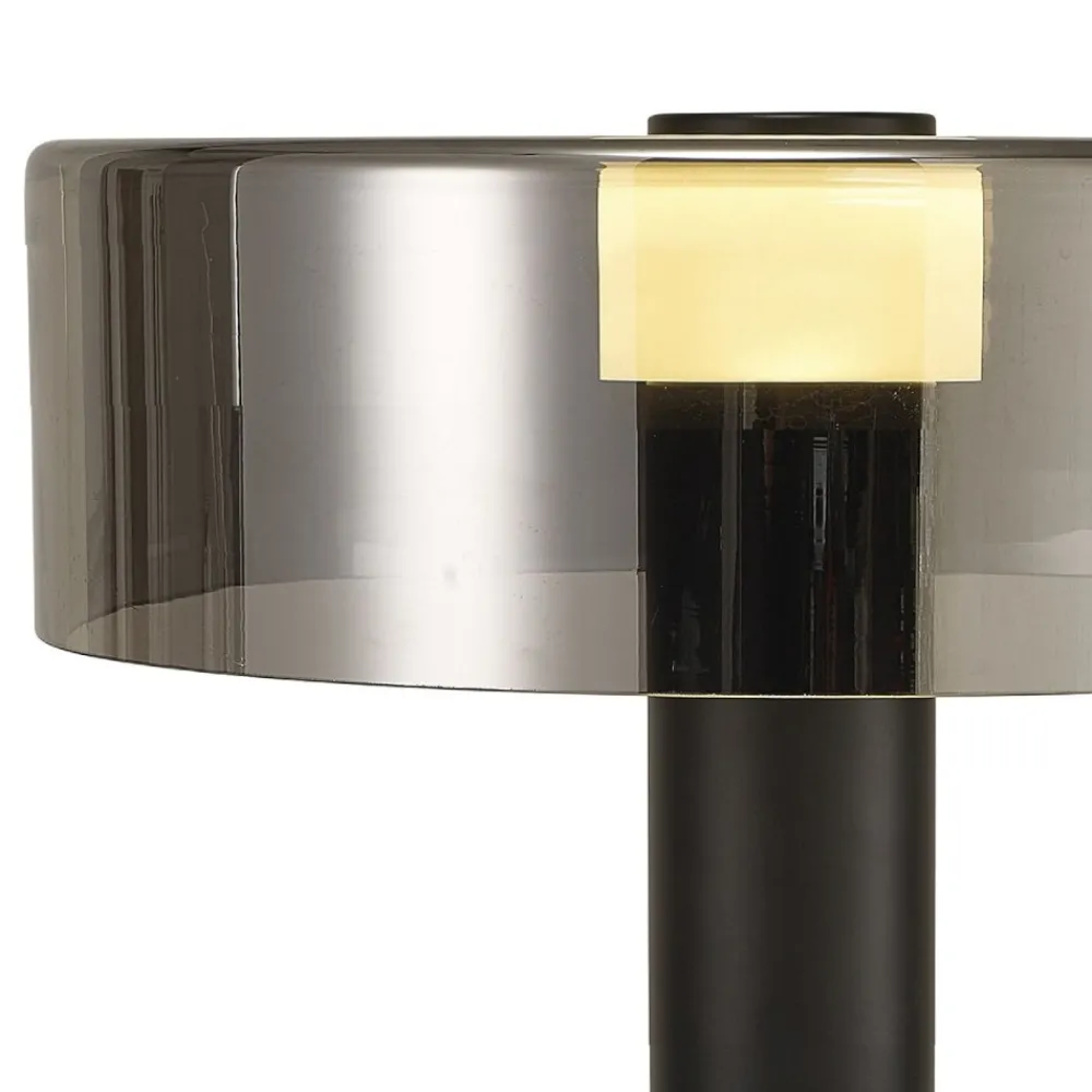 Lampade Da Tavolo-Selezionato da Mazzolaluce Lampada da tavolo design moderna nero vetro fume per soggiorno
