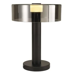 Lampade Da Tavolo-Selezionato da Mazzolaluce Lampada da tavolo design moderna nero vetro fume per soggiorno