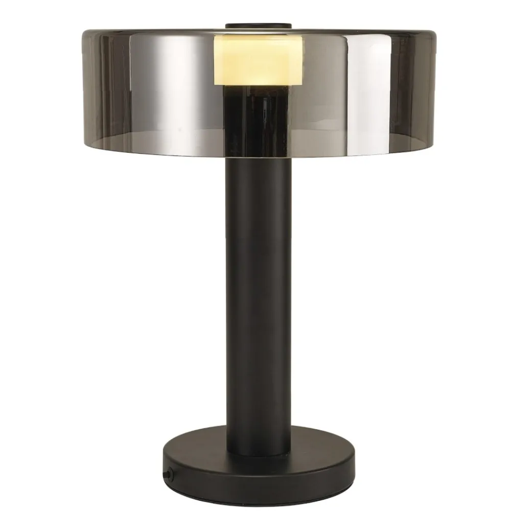 Lampade Da Tavolo-Selezionato da Mazzolaluce Lampada da tavolo design moderna nero vetro fume per soggiorno