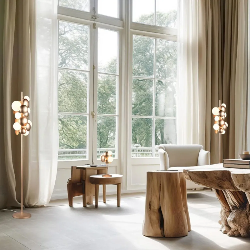 Lampade Da Tavolo-Selezionato da Mazzolaluce Lampada da tavolo design moderno oro sfere vetro bianco