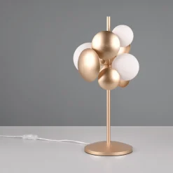 Lampade Da Tavolo-Selezionato da Mazzolaluce Lampada da tavolo design moderno oro sfere vetro bianco