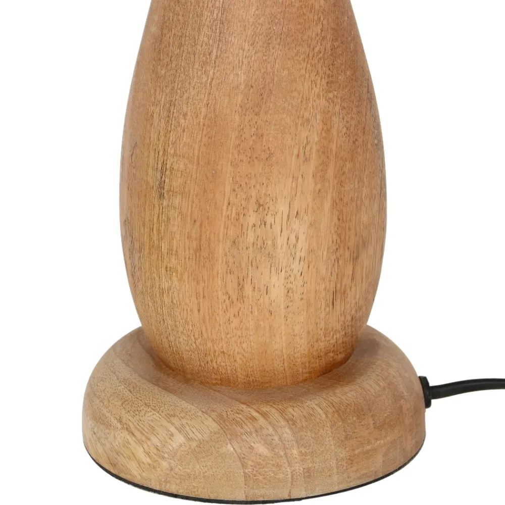 Lampade Da Tavolo-Selezionato da Mazzolaluce Lampada da tavolo di legno con paralume in juta