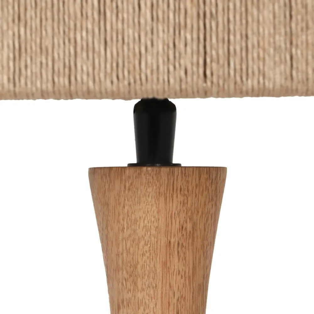 Lampade Da Tavolo-Selezionato da Mazzolaluce Lampada da tavolo di legno con paralume in juta