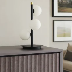 Lampade Da Tavolo-Sforzin Illuminazione Lampada da tavolo dimmerabile sfere vetro bianco pomi' miloox