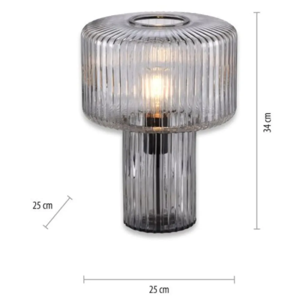 Lampade Da Tavolo-Selezionato da Mazzolaluce Lampada da tavolo fungo in vetro fume design moderno