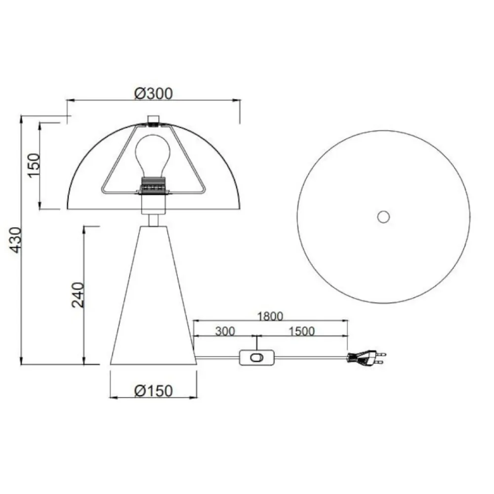 Lampade Da Tavolo-Selezionato da Mazzolaluce Lampada da tavolo grigio chiaro design moderno tonda