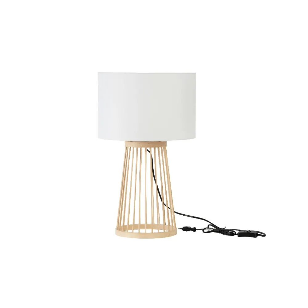 Lampade Da Tavolo-Selezionato da Mazzolaluce Lampada da tavolo in bambu' e paralume di tessuto