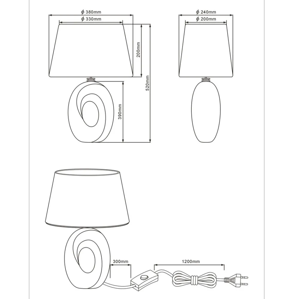 Lampade Da Tavolo-Selezionato da Mazzolaluce Lampada da tavolo in ceramica oro lucido paralume nero