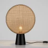Lampade Da Tavolo-Selezionato da Mazzolaluce Lampada da tavolo in rattan naturale metallo nero