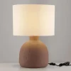 Lampade Da Tavolo-Selezionato da Mazzolaluce Lampada da tavolo in terracotta paralume sabbia per soggiorno