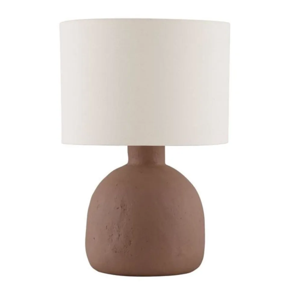 Lampade Da Tavolo-Selezionato da Mazzolaluce Lampada da tavolo in terracotta paralume sabbia per soggiorno