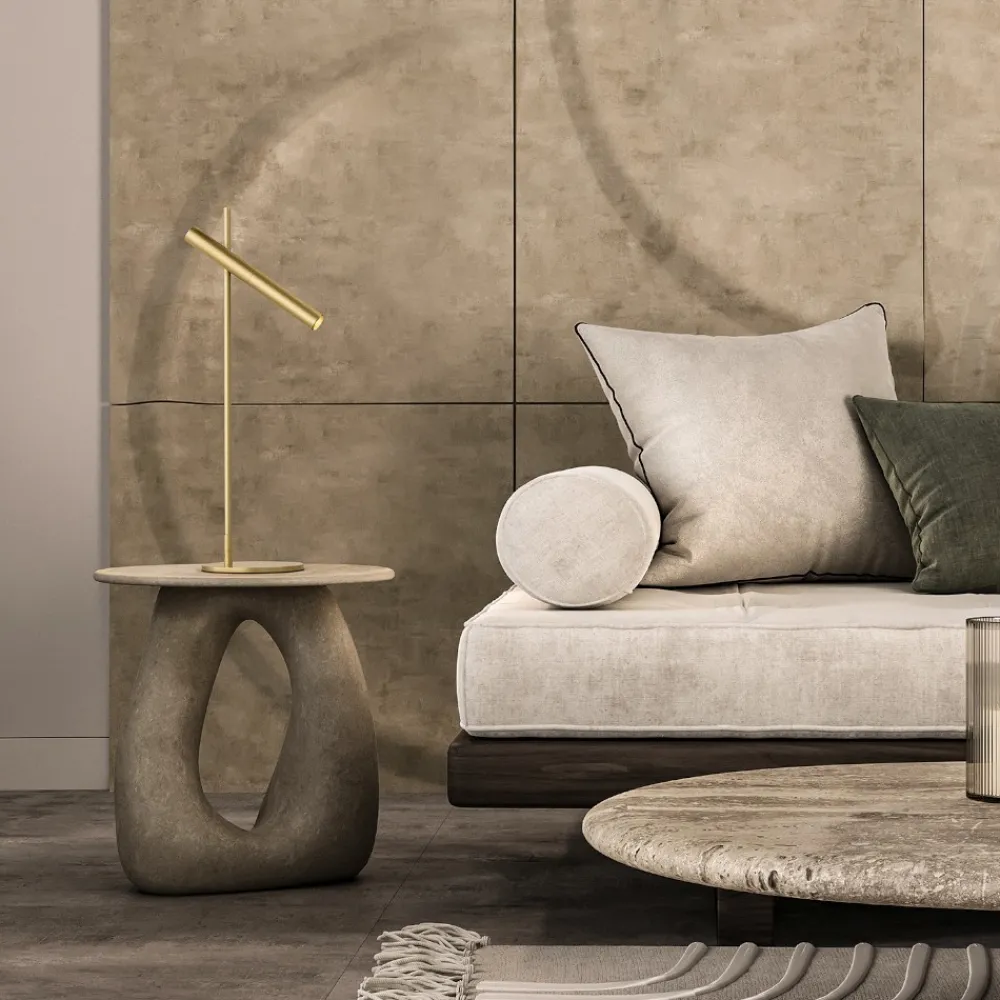 Lampade Da Tavolo-Perenz Illuminazione Lampada da tavolo led design moderna oro spazzolato sniper perenz