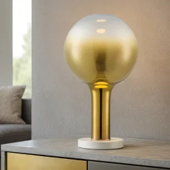 Lampade Da Tavolo-Selezionato da Mazzolaluce Lampada da tavolo led design moderna sfera vetro oro