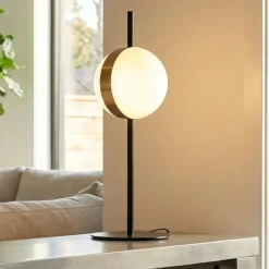 Lampade Da Tavolo-Selezionato da Mazzolaluce Lampada da tavolo led 3000k nero oro stile contemporaneo