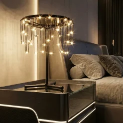 Lampade Da Tavolo-Selezionato da Mazzolaluce Lampada da tavolo led nera design moderna stelle cadenti
