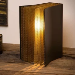 Lampade Da Tavolo-Selezionato da Mazzolaluce Lampada da tavolo libro di metallo nero oro