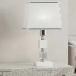 Lampade Da Tavolo-Ondaluce Lampada da tavolo livia vetro e cristallo classica