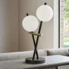 Lampade Da Tavolo-Miloox Lampada da tavolo kika due luci nera e oro moderna