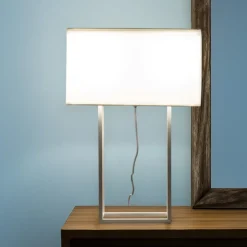 Lampade Da Tavolo-Selezionato da Mazzolaluce Lampada da tavolo moderna bianca rettangolare
