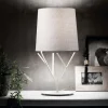 Lampade Da Tavolo-Selezionato da Mazzolaluce Lampada da tavolo moderna bianca paralume tessuto