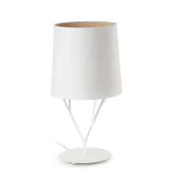 Lampade Da Tavolo-Selezionato da Mazzolaluce Lampada da tavolo moderna bianca paralume tessuto