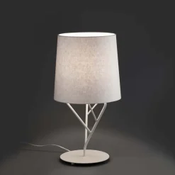 Lampade Da Tavolo-Selezionato da Mazzolaluce Lampada da tavolo moderna bianca paralume tessuto