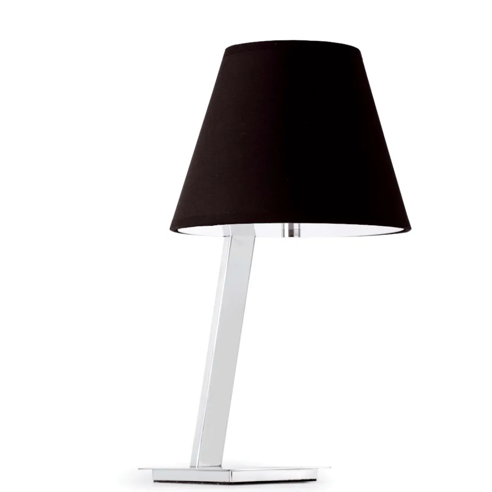 Lampade Da Tavolo-Selezionato da Mazzolaluce Lampada da tavolo moderna cromo paralume nero