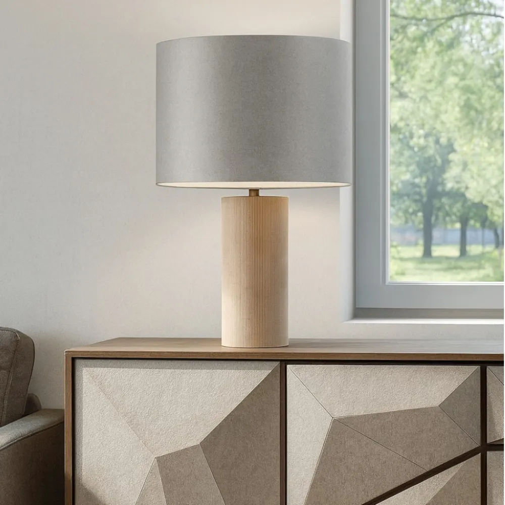 Lampade Da Tavolo-Selezionato da Mazzolaluce Lampada da tavolo moderna h30 paralume grigio