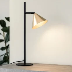 Lampade Da Tavolo-Selezionato da Mazzolaluce Lampada da tavolo moderna paralume a cono colore oro