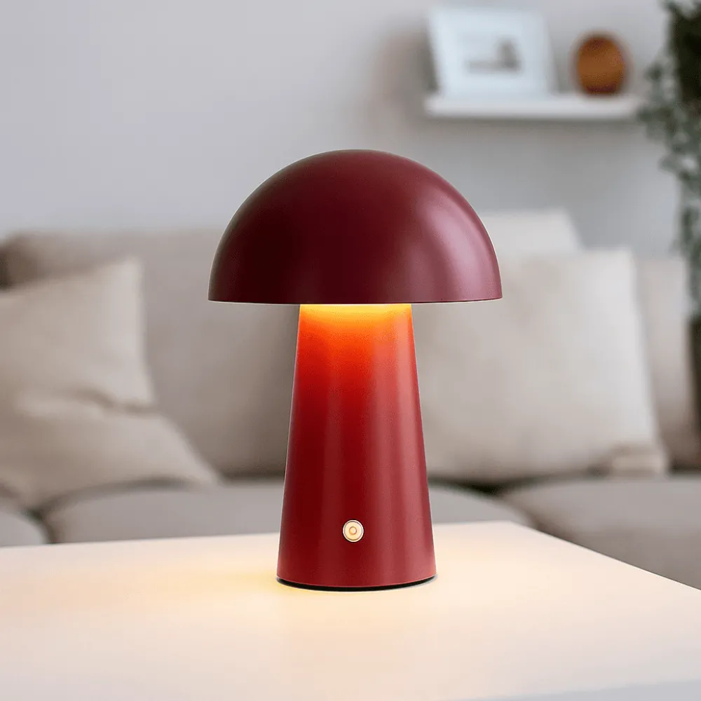 Lampade Da Tavolo-Selezionato da Mazzolaluce Lampada da tavolo moderna ricaricabile led 3000k bordeaux opaco portatile