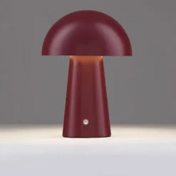 Lampade Da Tavolo-Selezionato da Mazzolaluce Lampada da tavolo moderna ricaricabile led 3000k bordeaux opaco portatile
