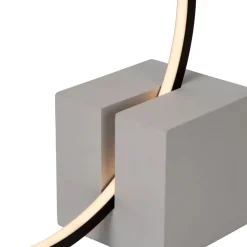 Lampade Da Tavolo-Selezionato da Mazzolaluce Lampada da tavolo nera design anello con base in cemento led