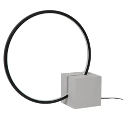 Lampade Da Tavolo-Selezionato da Mazzolaluce Lampada da tavolo nera design anello con base in cemento led