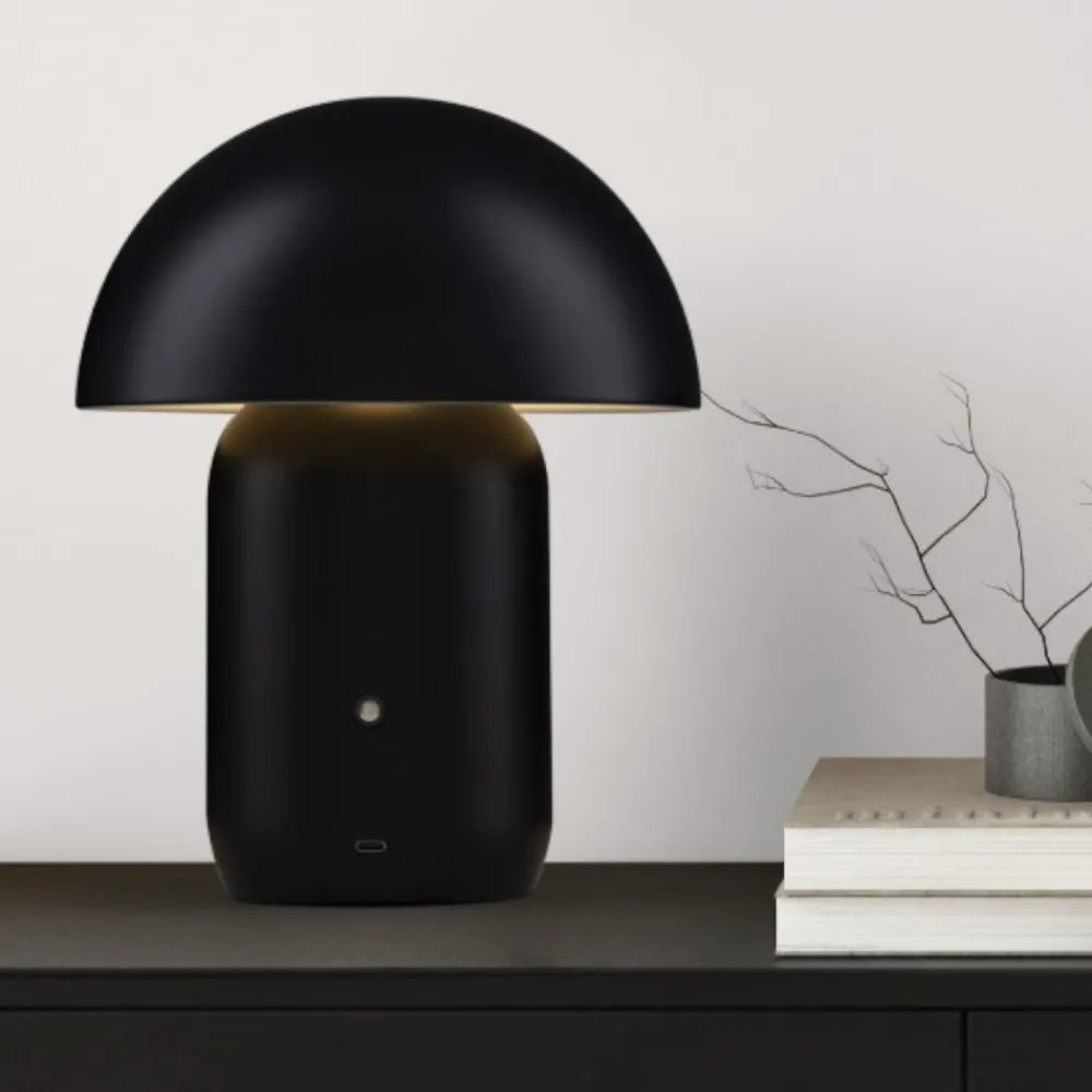 Lampade Da Tavolo-Selezionato da Mazzolaluce Lampada da tavolo nera led 3000k usb ricaricabile