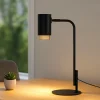 Lampade Da Tavolo-Selezionato da Mazzolaluce Lampada da tavolo nera moderna con portalampada cilindrico