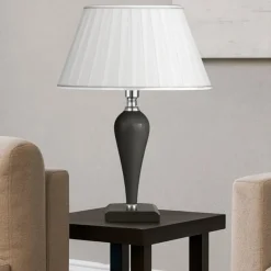 Lampade Da Tavolo-Ondaluce Lampada da tavolo nera lt ravel contemporanea per salotto