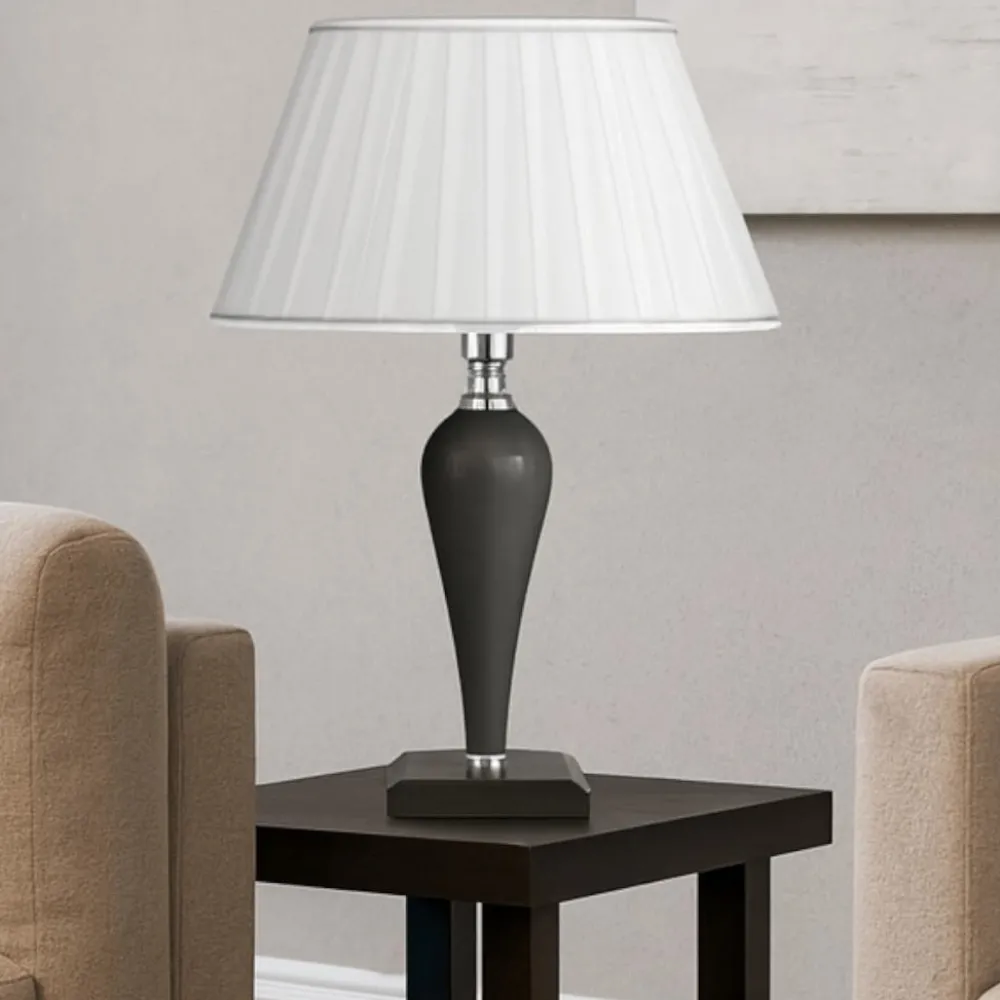 Lampade Da Tavolo-Ondaluce Lampada da tavolo nera lt ravel contemporanea per salotto