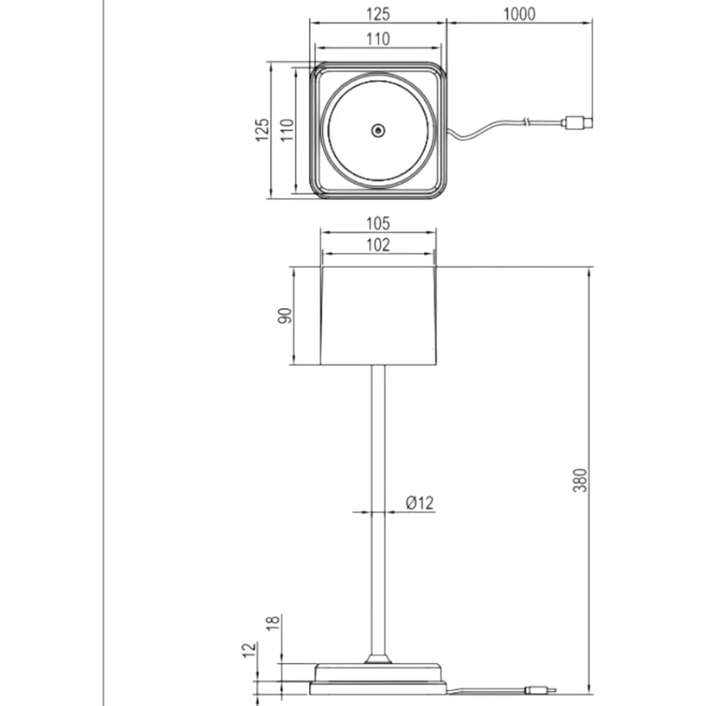 Lampade Da Tavolino Esterno-Selezionato da Mazzolaluce Lampada da tavolo nera portatile senza fili moderna