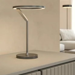 Lampade Da Tavolo-Selezionato da Mazzolaluce Lampada da tavolo nichel design moderna circolare